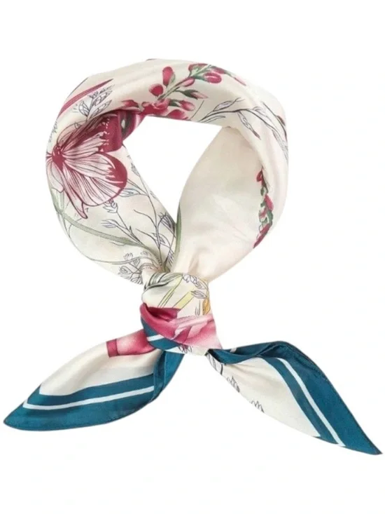 Venetian Garden Teal Square Scarf (NWT) - Picture 12 of 16